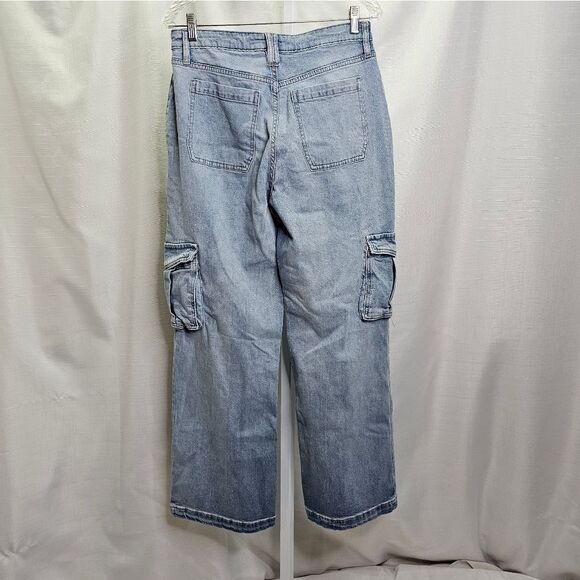 On 34th Wide Leg High Rise Utility Cargo Jeans Size 10 - Picture 10 of 10